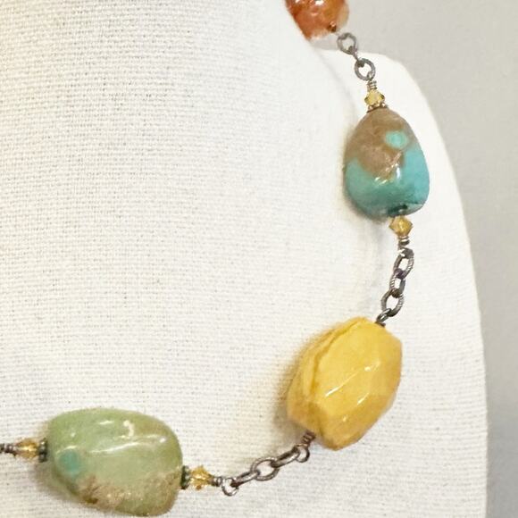 silpada N1296 Chunky Stone Necklace Retired * flaw Boho Bohemian - Picture 3 of 12